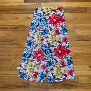 Floral 100% Silk Vintage 1960s - 1970s Scarf Mid Century Watercolor Whimsy Boho